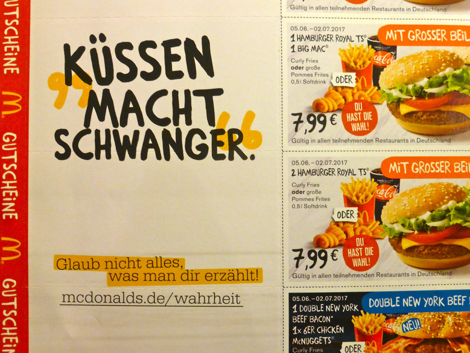 Küssen macht schwanger McDonalds